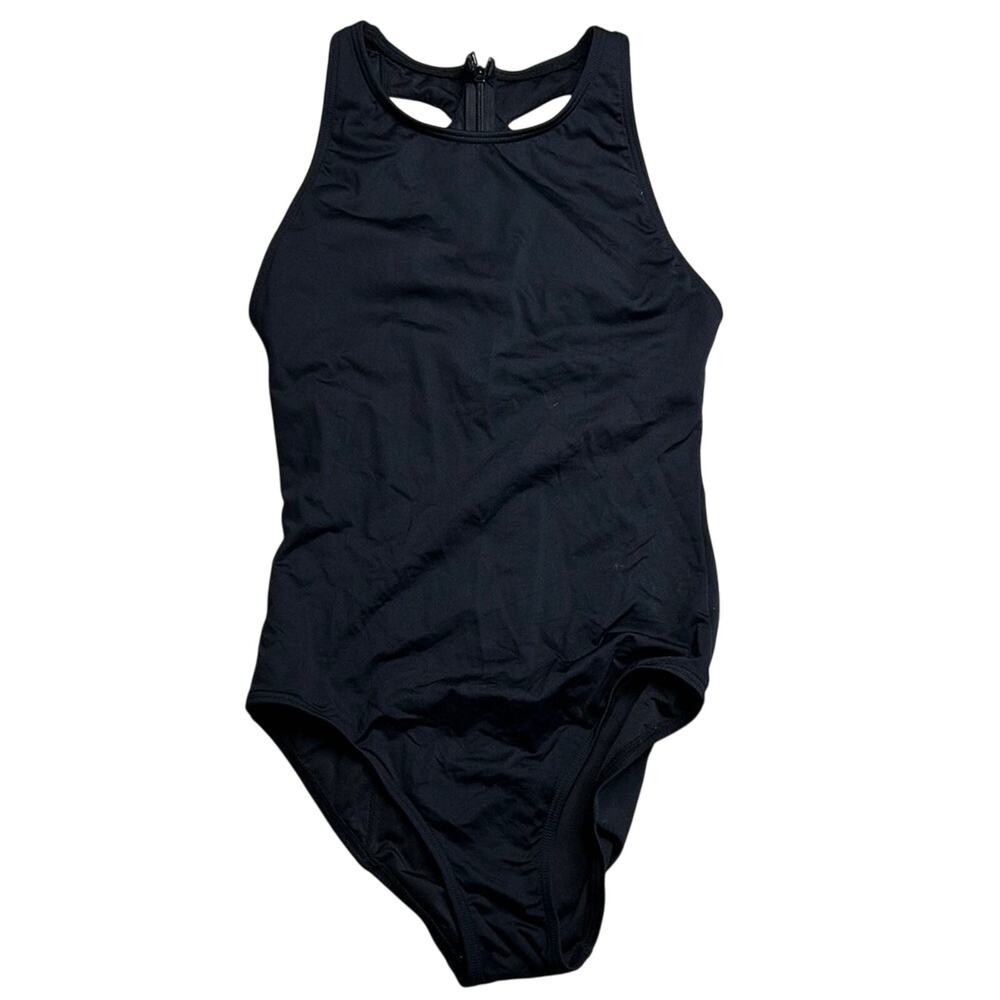 Carmen Marc Valvo Black Women's Swimwear One Piece Halter Neck Cut Out Back S37